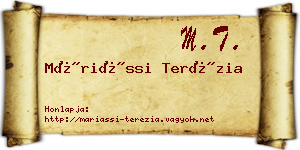 Máriássi Terézia névjegykártya